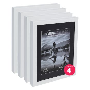 Gotham Complete White, 12"x16" Frame w/ Glass + Backing (Box of 4)