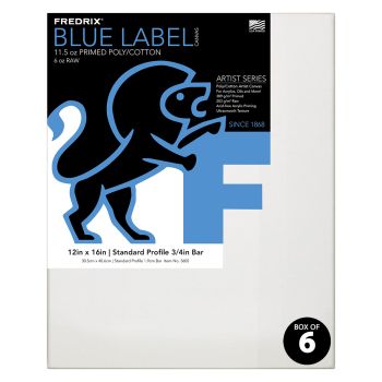 Fredrix Blue Label Ultra-Smooth Cotton Canvas 3/4" Deep - 12"x16" (Box of 6)
