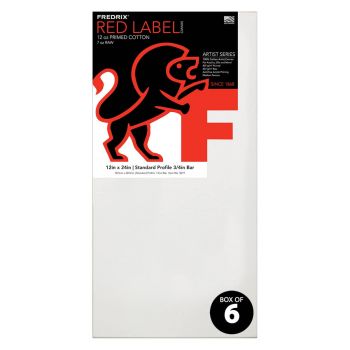 Fredrix Red Label Canvas 12x24in Medium Texture Duck 3/4" Box of 6