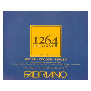 Fabriano 1264 Sketch 60 lb (100-Sheet) Paper Pad 14x17