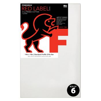 Fredrix Red Label Canvas 14x18in Medium Texture Duck 3/4" Box of 6