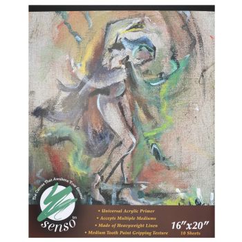 Senso 16x20" Clear Primed Linen Canvas Pads,10 sheets