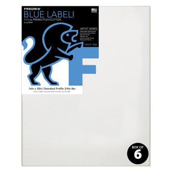 Fredrix Blue Label Ultra-Smooth Cotton Canvas 3/4" Deep - 16"x20" (Box of 6)