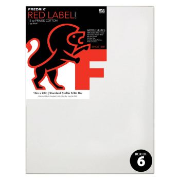 Fredrix Red Label Canvas 16x20in Medium Texture Duck 3/4" Box of 6