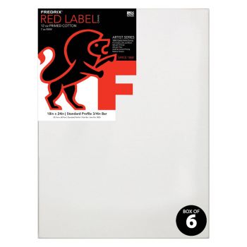 Fredrix Red Label Canvas 18x24in Medium Texture Duck 3/4" Box of 6