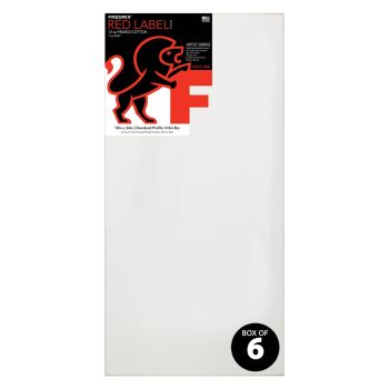Fredrix Red Label Canvas 18x36in Medium Texture Duck 3/4" Box of 6