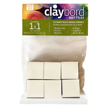 Ampersand Claybord Art Tile 1/8 in Flat 1x1 Pack Of 24 