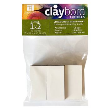 Ampersand Claybord Art Tile 1/8 in Flat 1x2 Pack Of 16