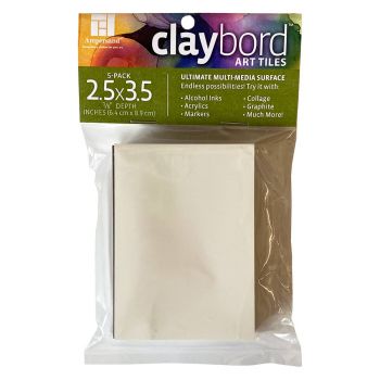 Ampersand Claybord Art Tile 1/8 in Flat 2.5x3.5 Pack Of 5