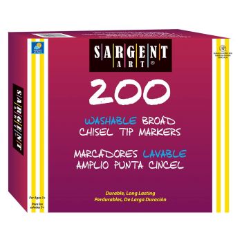 Sargent Art Washable Chisel Marker 200ct Color Assortment