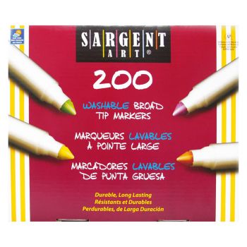 Sargent Art Washable Broad Marker 200ct Color Assortment