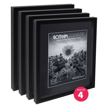 Gotham Complete Black 1 3/8" Deep 22x28 Frame w/ Acrylic & Backing (Box of 4)