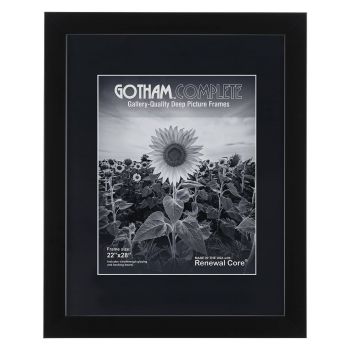 Gotham Complete Black 1 3/8" Deep 22x28 Frame w/ Acrylic & Backing