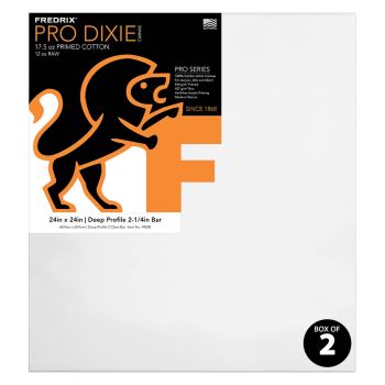 Fredrix Dixie PRO Series Stretched Canvas 2-1/4" Box of Two 24x24"