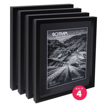 Gotham Complete Black 1 3/8" Deep 24x30 Frame w/ Acrylic & Backing (Box of 4) 
