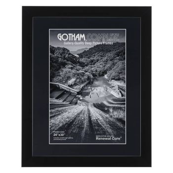 Gotham Complete Black 1 3/8" Deep 24x30 Frame w/ Acrylic & Backing