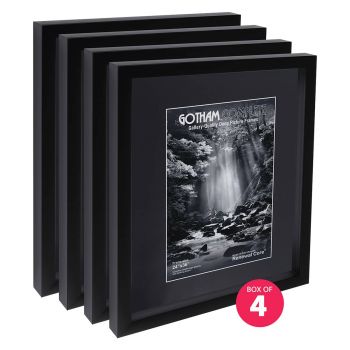 Gotham Complete Black 1 3/8" Deep 24x36 Frame w/ Acrylic & Backing (Box of 4)