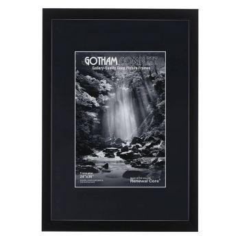 Gotham Complete Black 1 3/8" Deep 24x36 Frame w/ Acrylic & Backing