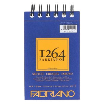 Fabriano 1264 Sketch 60 lb (100-Sheet) Spiral Pad 3.5x5
