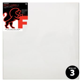 Fredrix Red Label Gallerywrap Pre-Stretched Canvas 1-3/8" Box of Three 30x30"