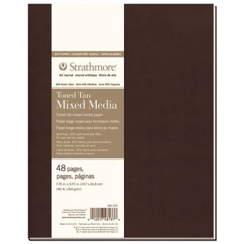 Strathmore 400 Soft Cover Toned Mixed Media Journal Tan 7.75X9.75" 48 Pages