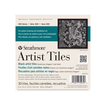 Strathmore Artist Tiles 400 Artagain Pad 6x6" 30pgs - Black
