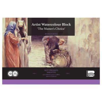 Masters Choice Watercolor Block 140 lb Hot Press 4.92x7.09 in 20-Sheet