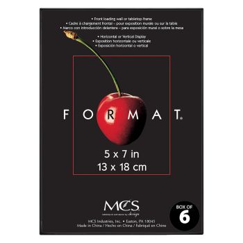 MCS Format Frame Black - Black, 5" x 7" (Box of 6)
