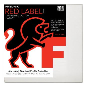 Fredrix Red Label 3/4" Deep Medium Tooth 6x6 Canvas