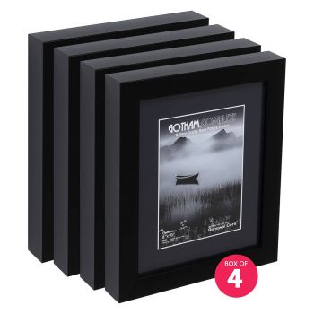 otham Complete Black 1 3/8" Deep 8x10 Frame w/ Glass & Backing (Box of 4)