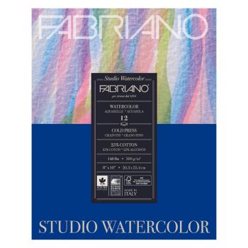 Fabriano Studio Watercolor Pad, 8"x10" - Cold Press (12 Sheets)