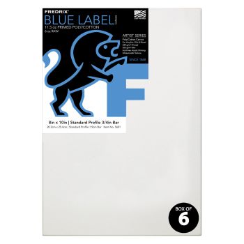 Fredrix Blue Label Ultra-Smooth Cotton Canvas 3/4" Deep - 8"x10" (Box of 6)