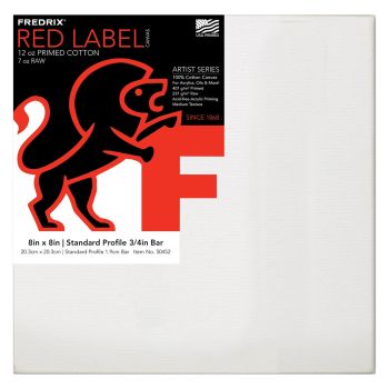 Fredrix Red Label 3/4" Deep Medium Tooth 8x8 Canvas