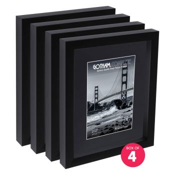 Gotham Complete Black 1 3/8" Deep 9x12 Frame w/ Glass & Backing (Box of 4) 