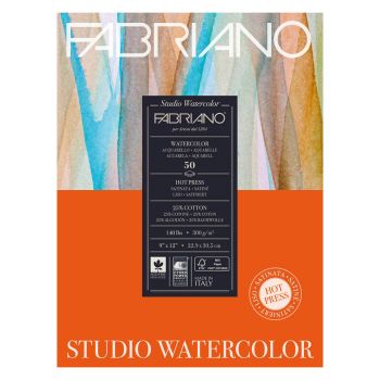 Fabriano Studio Watercolor Pad - 9"x12", 140lb (50-Sheet)