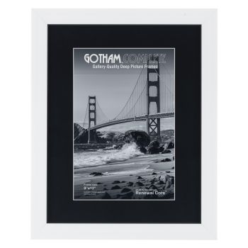 Gotham Complete White, 9"x12" Frame w/ Glass + Backing