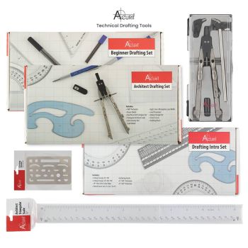 Acurit Stainless Steel Rulers Non-Slip Cork Backing