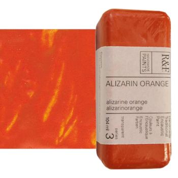 R&F Encaustic Handmade Paint 104 ml Block - Alizarin Orange