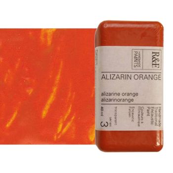 R&F Encaustic Handmade Paint 40 ml Block - Alizarin Orange