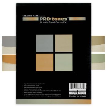 ProTones Canvas Pad 4 Color Toned 12 Sheets 12x16"