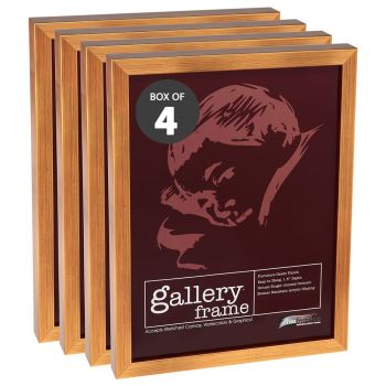 Ambiance Gallery Wood Frame 8"x10", Antique Gold (Box of 4), 1-1/2" Deep