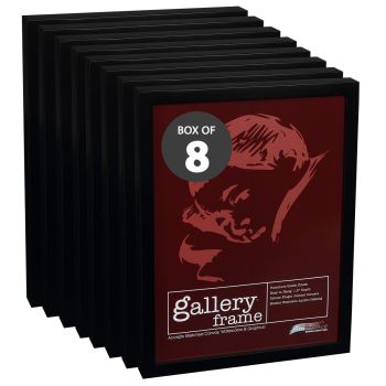 Ambiance Gallery Wood Frame 3"x9", Black 1-1/2" Deep (Box of 8)