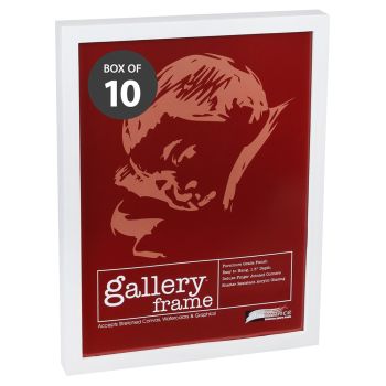 Ambiance Gallery Wood Frame - 16" x 20" White, 1-1/2" Profile (Without Glazing, Box of 10)