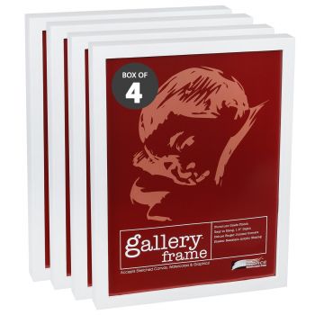 Ambiance Gallery Wood Frame - 14" x 18" White, 1-1/2" Profile (Box of 4)