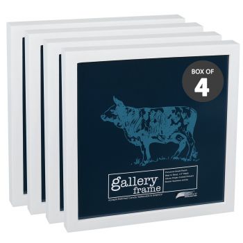 Ambiance Gallery Wood Frame - 24" x 24" White, 1-1/2" Profile (Box of 4)