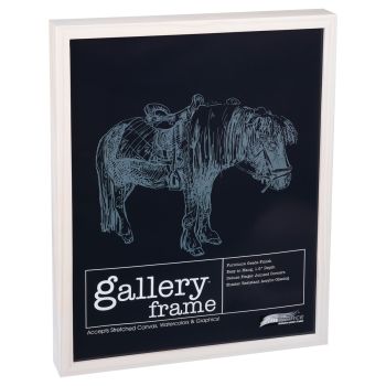 Ambiance Gallery Wood Frame - 24" x 30" White Wash, 1-1/2" Profile (Single)