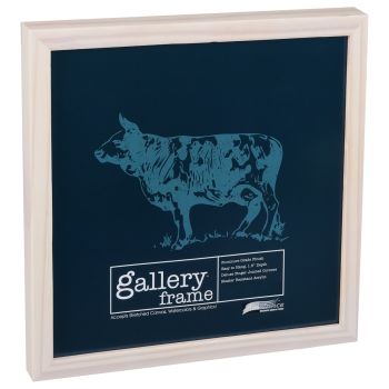 Ambiance Gallery Wood Frame - 12" x 12" White Wash, 1-1/2" Profile (Single)