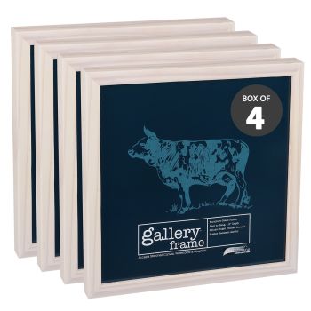 Ambiance Gallery Wood Frame - 12" x 12" White Wash, 1-1/2" Profile (Box of 4)