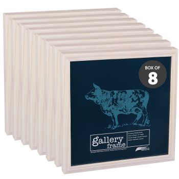 Ambiance Gallery Wood Frame 6"x6", White Wash 1-1/2" Deep (Box of 8)
