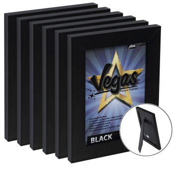 Vegas Vinyl-Wrapped Frame with Acrylic Glazing - Black, 8" x 10" (Box of 6)